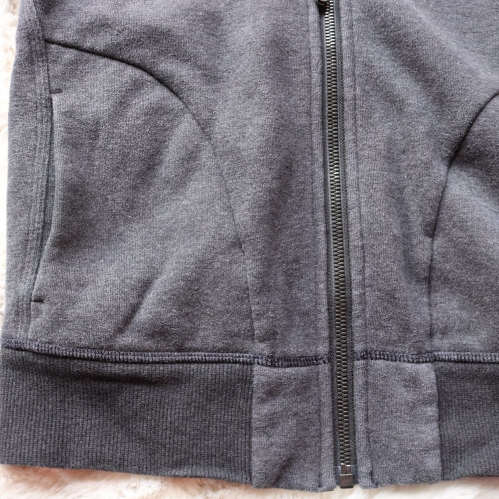 Charcoal Lululemon full zip sweatshirt with ruched neck size 2 - Picture 6 of 9